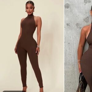 Light snatch jumpsuit brown - TAG STILL ON